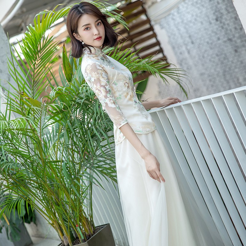 好货改良旗袍裙新款2025女优雅套装连衣裙汉服中国风春秋两件套年