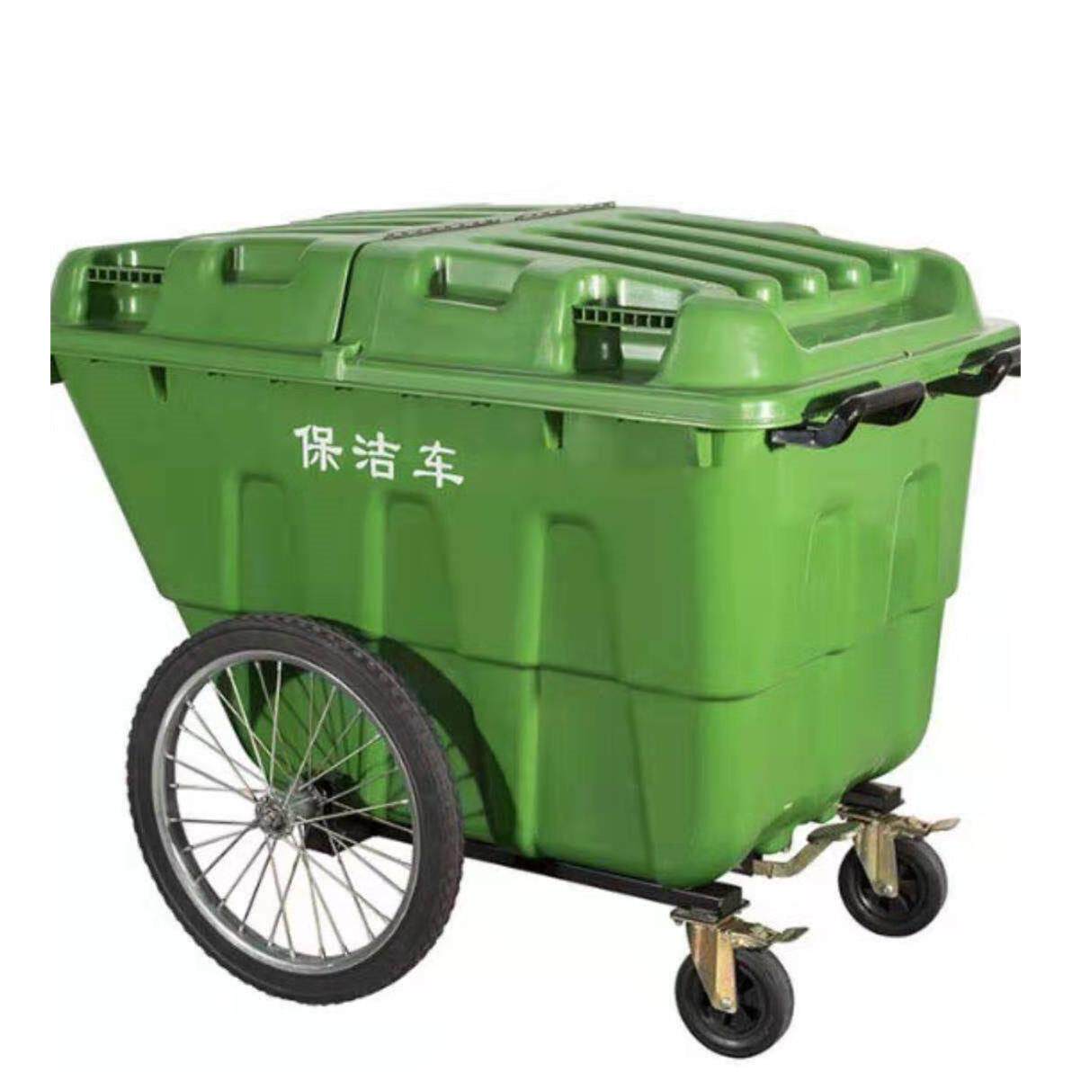 保洁车手推4轮保洁垃圾桶人力手推保洁车