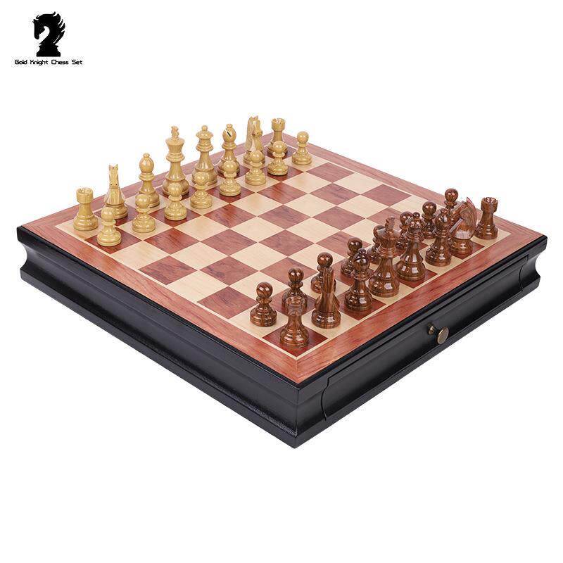 新品大号台式花梨实木皮拼格抽屉收纳象棋墩出口