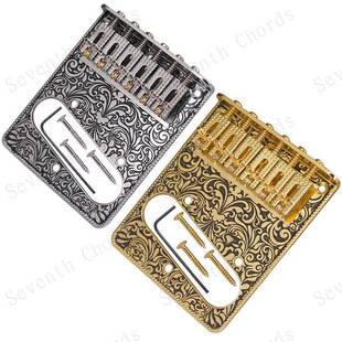 滚珠弦码TELE电吉他琴桥TL点吉他拉弦板TL弦桥雕花底板