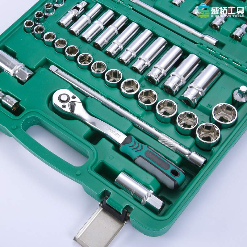 盛拓61件套中飞套装10mm系列3/8棘轮汽修工具套筒扳手随车工具