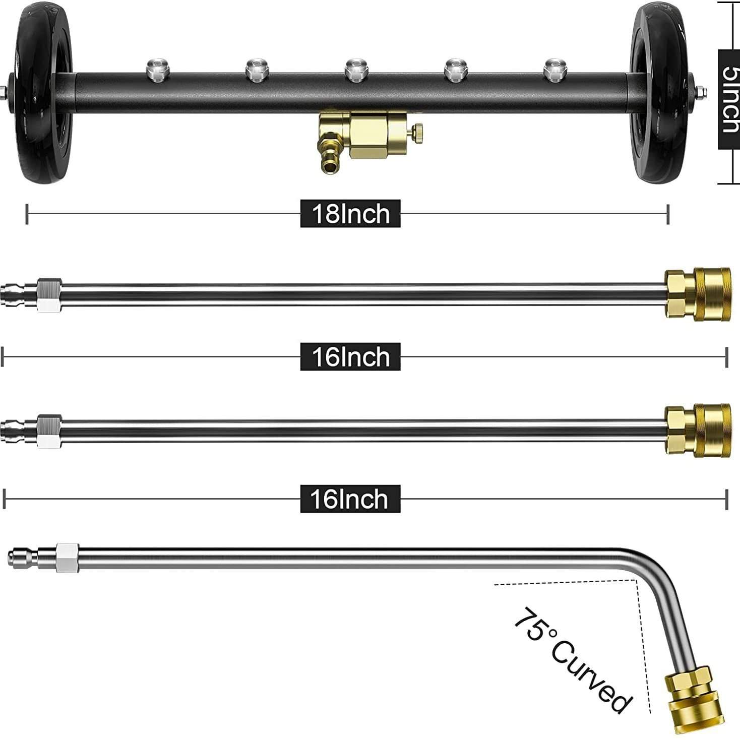 高压清洗机底架清洁器18英寸车底盘路面多功能清洗器4000psi