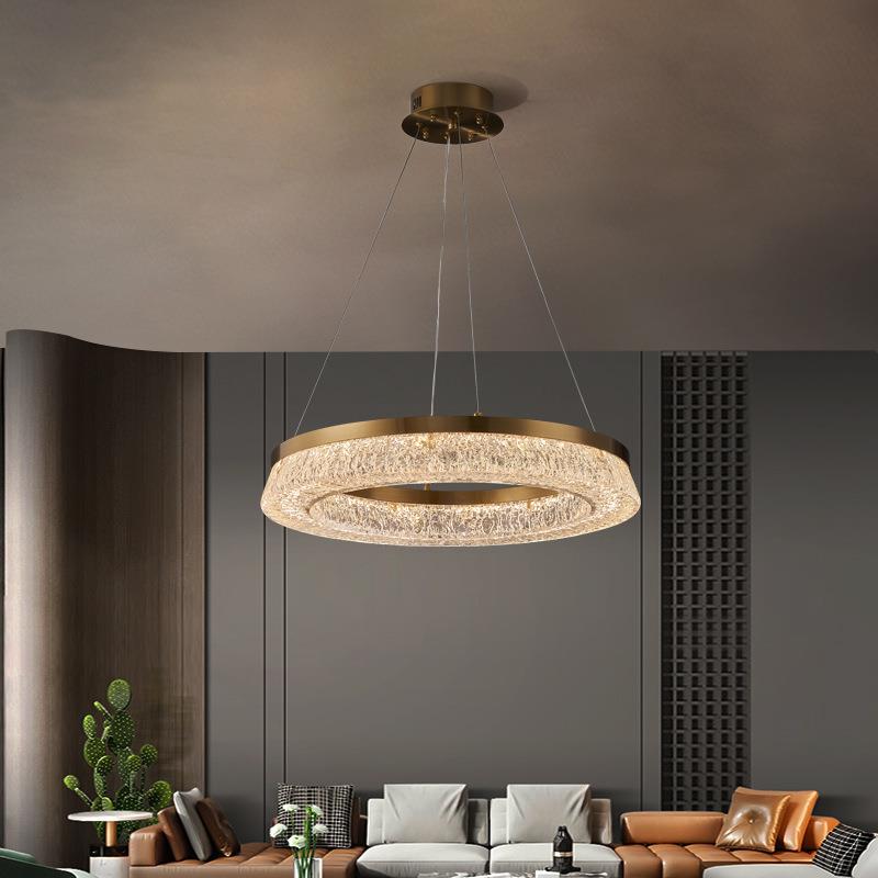 不锈钢全光谱客厅树脂吊灯现代简约卧室餐厅圆形大气LED创意吊灯