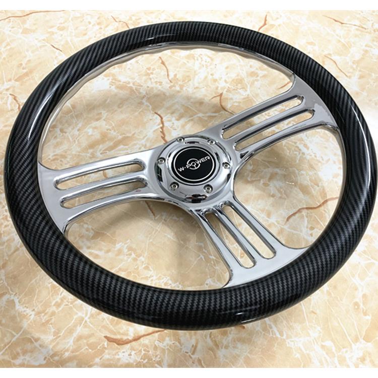 赛车改装桃木色方向盘15寸小凹竞技方向盘复古式适用老普桑捷达