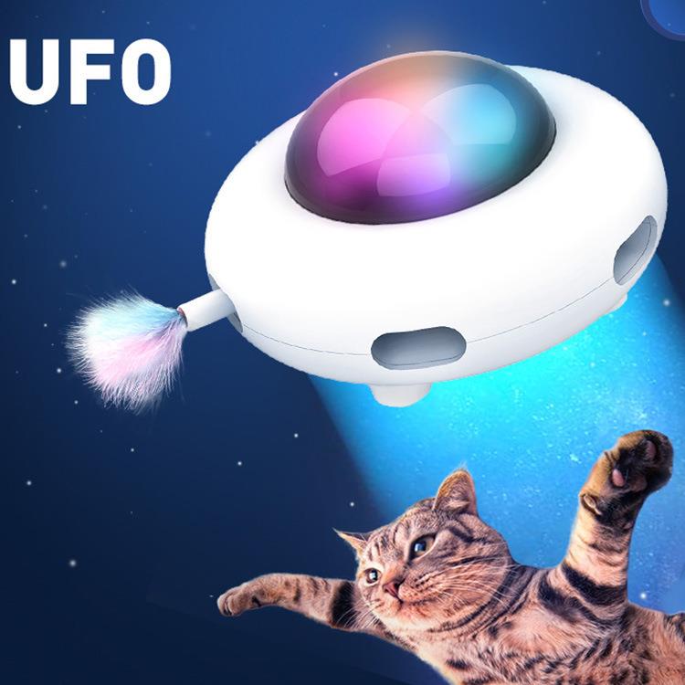 供货智能逗猫棒电动猫玩具电动吸毛去猫毛自动转向逗猫转盘