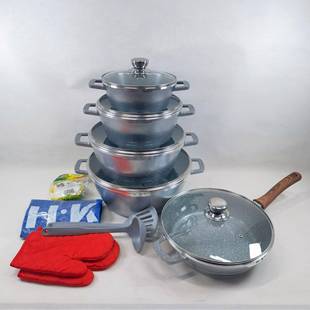 HK不粘锅套装16pcs外贸件套家庭厨房专用套锅