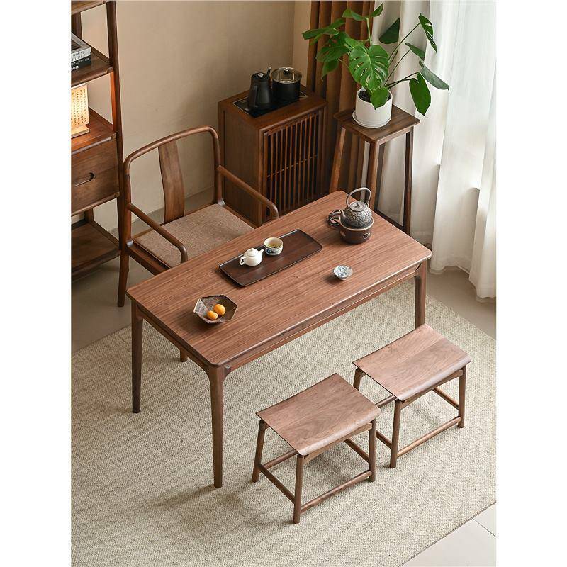 实木阳台茶桌小户型乌金木新中式家用小茶台桌椅组合2025新款小型