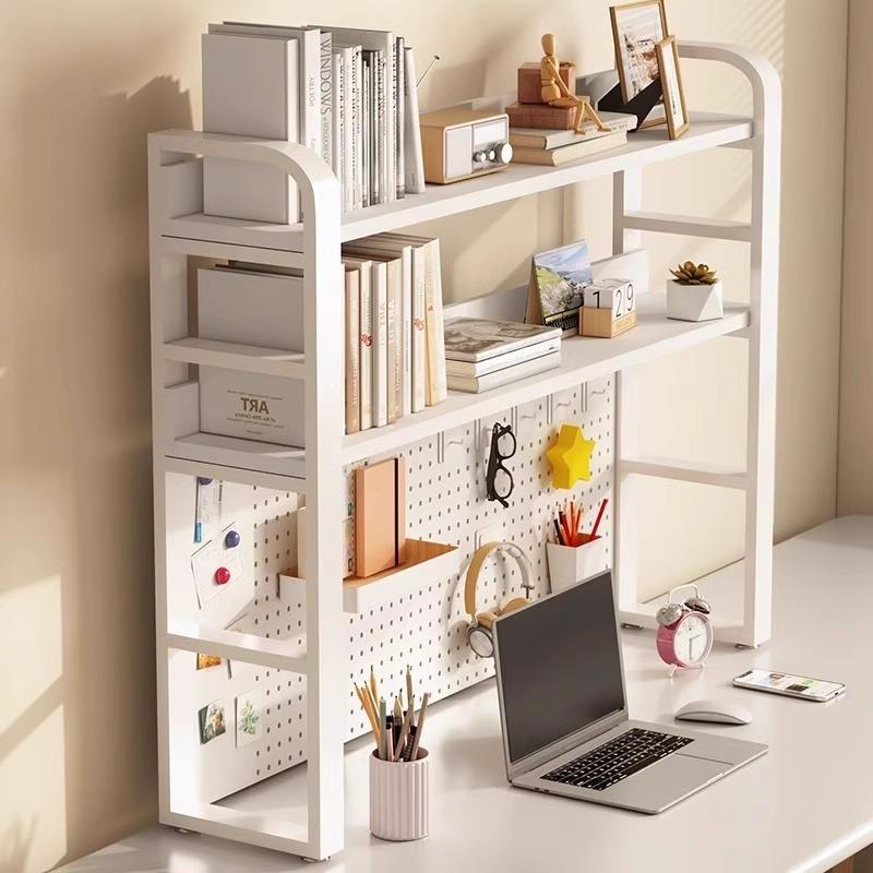 桌面置物架洞洞板架子书桌上铁艺书架办公电脑桌多层收纳架整理架