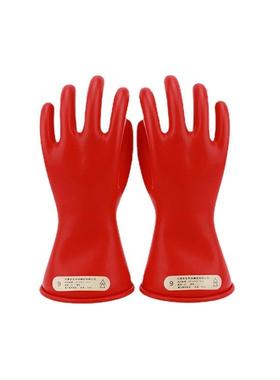 双安00级11寸乳胶带电作业用绝缘手套红色0.5KV500V低压手套