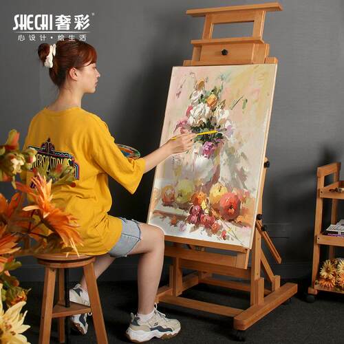 专业型实木加大平立两用油画架升降美术生专用版画拷贝台架