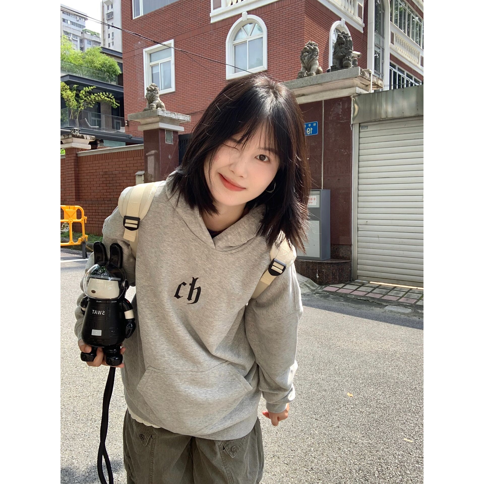 美式复古字母潮牌连帽卫衣女春秋簿款2025新款宽松慵懒风外套上衣