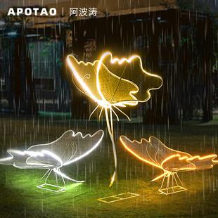 户外创意发光蝴蝶灯景区公园广场防水落地景观庭院led装饰草地灯