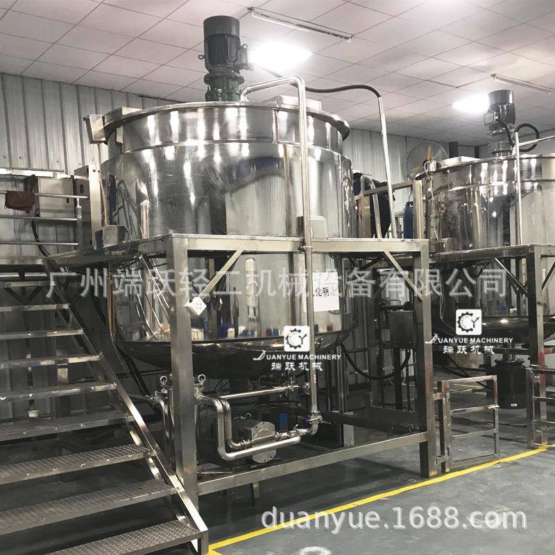 1000L不锈钢液洗均质搅拌罐三层加热乳化搅拌锅沐浴露加热混合罐