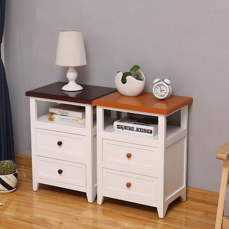 直销北欧式木质床头柜抽屉式收纳柜简约创意风网红衣物储物床边柜