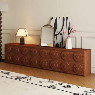 复古卡门柜电视柜实木小户型客厅组合床头柜沙发边柜斗柜中古风