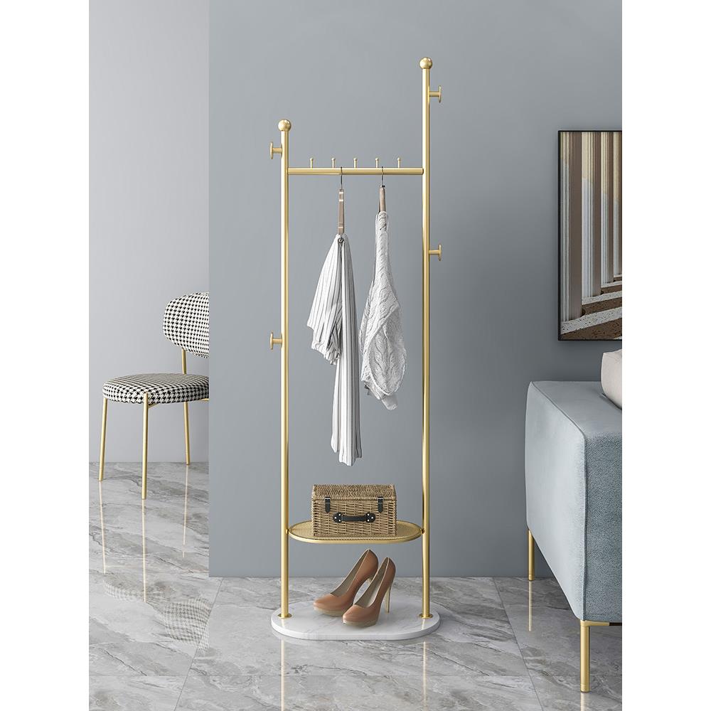 衣架落地卧室内家用简易大理石衣帽架置物收纳架多功能挂衣服架子
