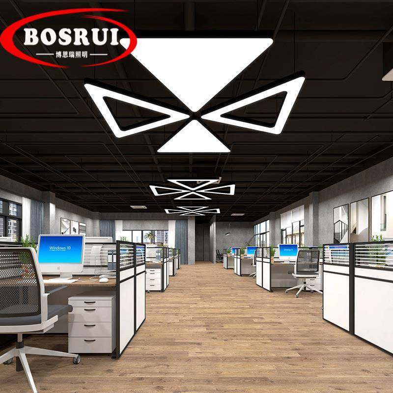 三角形吊灯简约现代LED商业办公室店铺创意灯具健身房工程几何灯