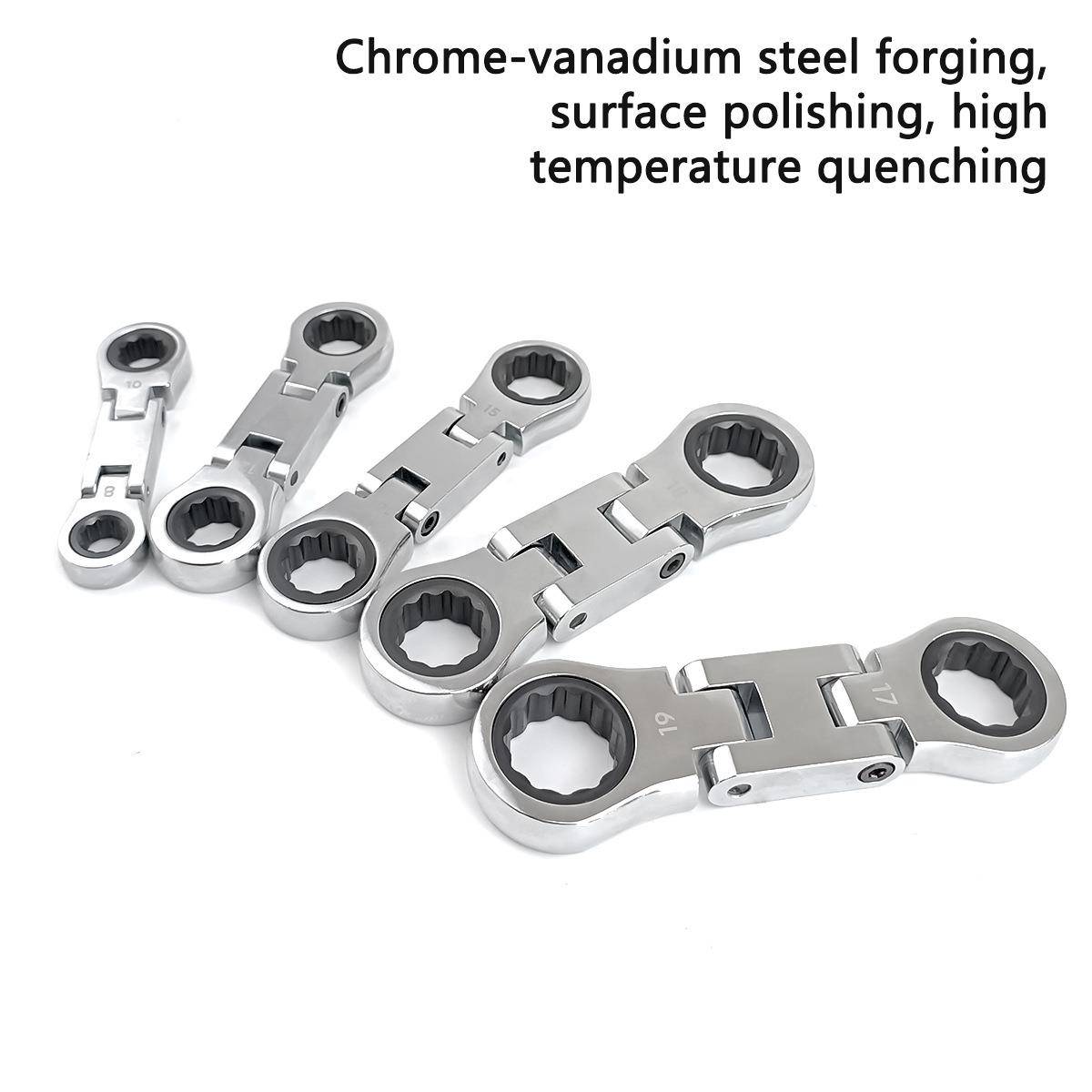 5pcs迷你双摇头棘轮扳手迷你汽修扳手方便携带易于使用坚固耐用