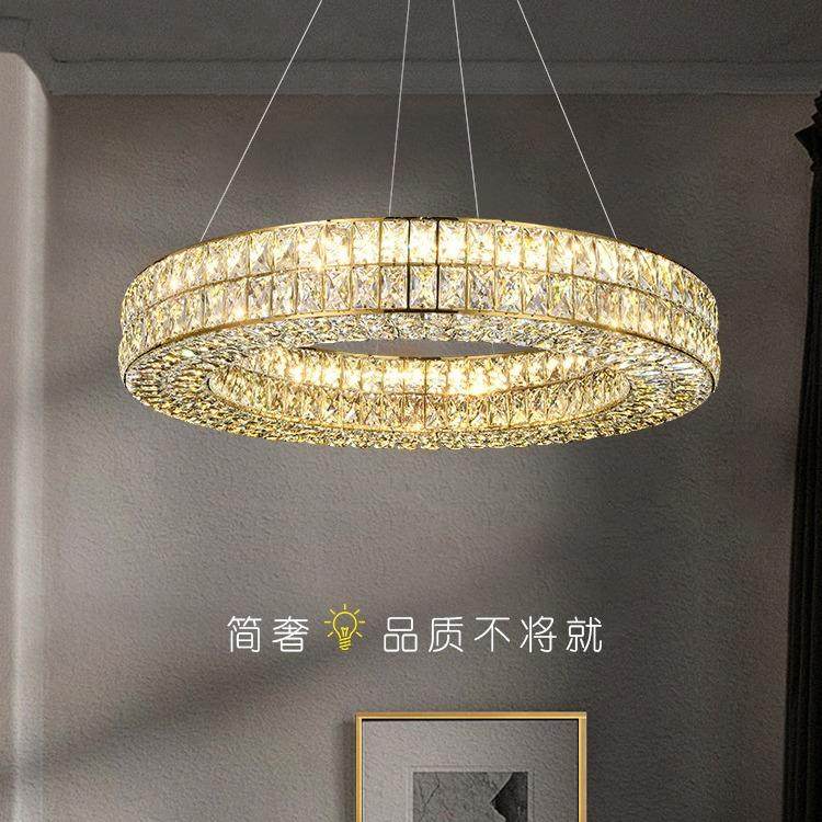 轻奢水晶灯客厅灯餐厅灯简约现代吊灯LEDK9水晶中山灯具直销