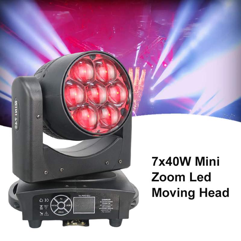 Grace 7x40W Mini Zoom Led Moving Head Dj Stage Lights