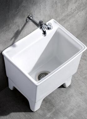 直销四脚式可侧排拖把池阳台陶瓷拖布池台控防堵小号小户型墩布池