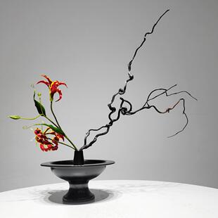 新中式仿真花艺龙柳枝假花套装样板间餐厅茶室茶几民宿装饰花摆件