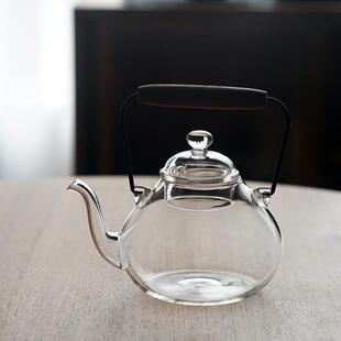 日式泡茶煮茶壶电陶炉专用茶具明火高硼硅玻璃壶烧水壶单壶提梁壶