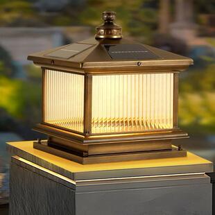 太阳能柱头灯户外防水庭院室外围墙别墅大门柱子灯铝合金门柱灯