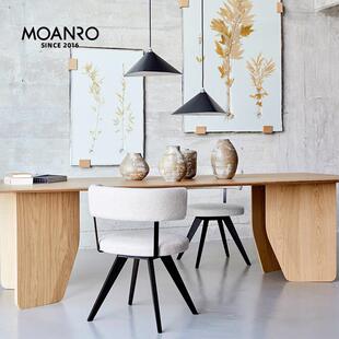 弄舍北欧简约家用餐桌椅大户型全实木餐桌橡木桌子长方形工作台