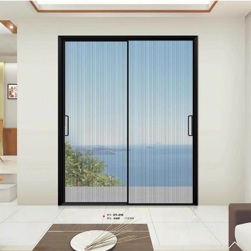 防风防爆推拉钢化玻璃门两轨边框阳台浴室防水推拉门