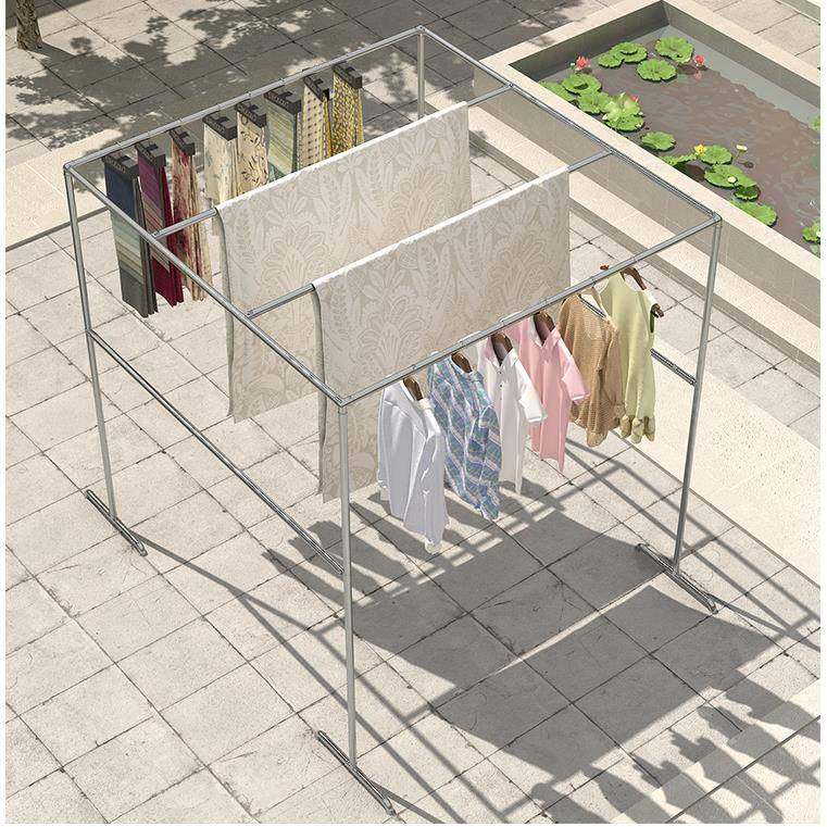 cs加粗钢管家用晾衣架阳台晒被架室外落地楼顶宿舍晾被架大型凉衣