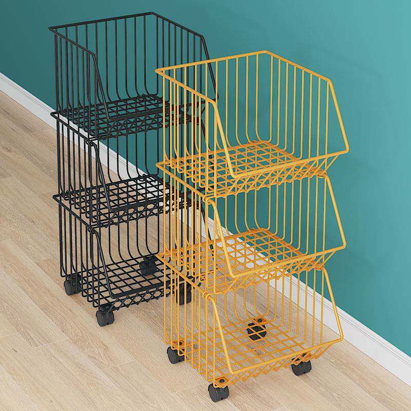 厨房置物架蔬菜篮多功能家用落地多层小推车收纳整理架子用品大全