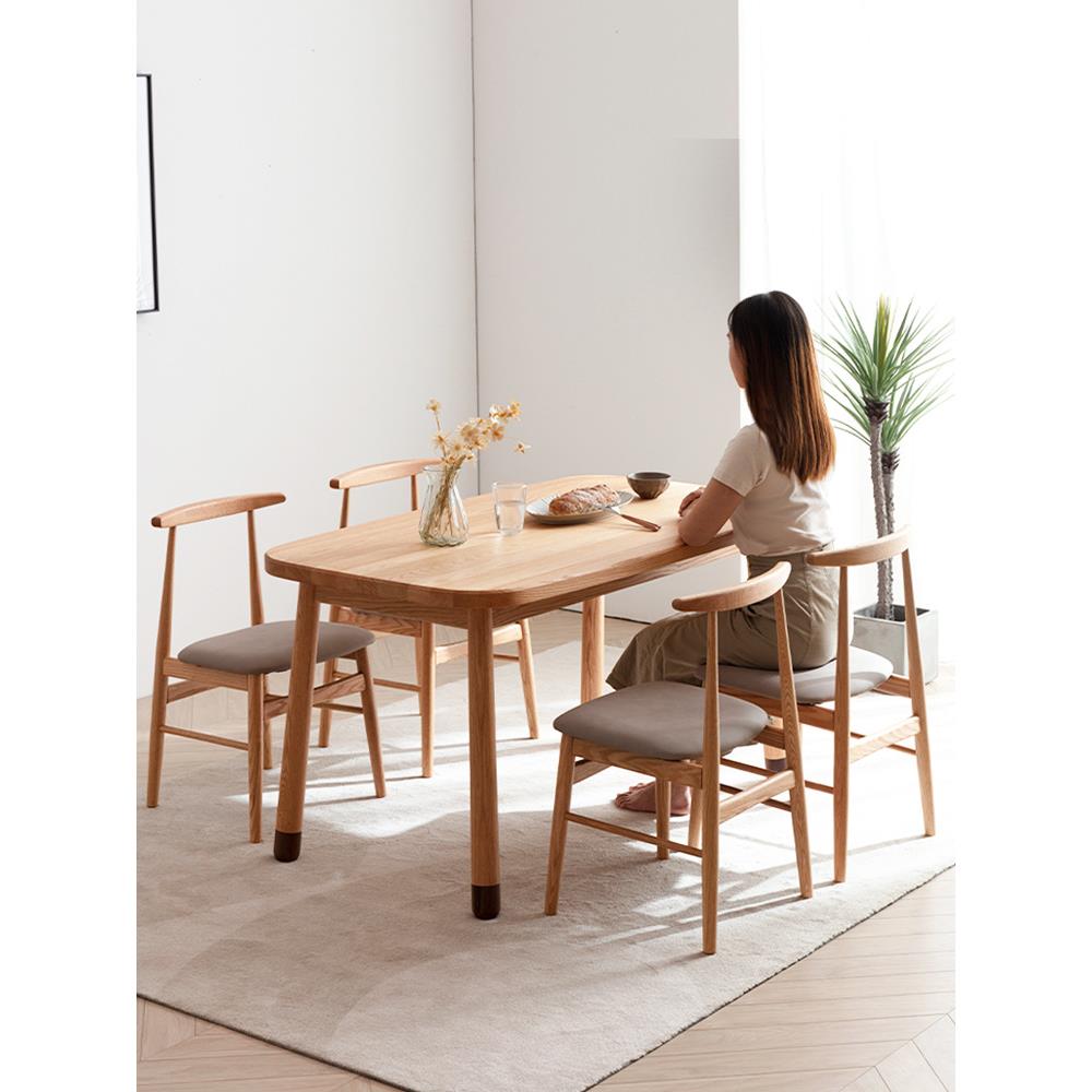 北欧实木餐桌现代简约饭桌小户型橡木日式桌椅组合餐厅家具全实木