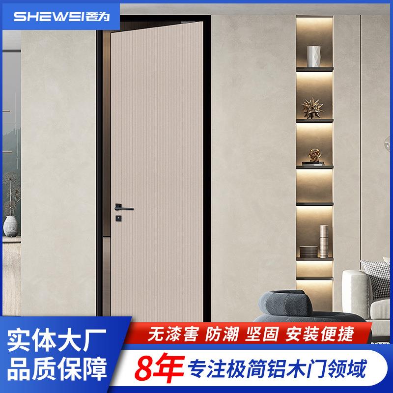 新款窄边框一门到顶铝木门工装门家装门新型室内门