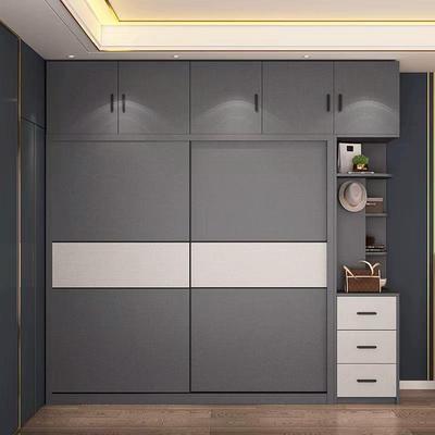 实木多层板推拉门衣柜卧室简约家用立柜衣帽间整体移门衣柜梳妆台