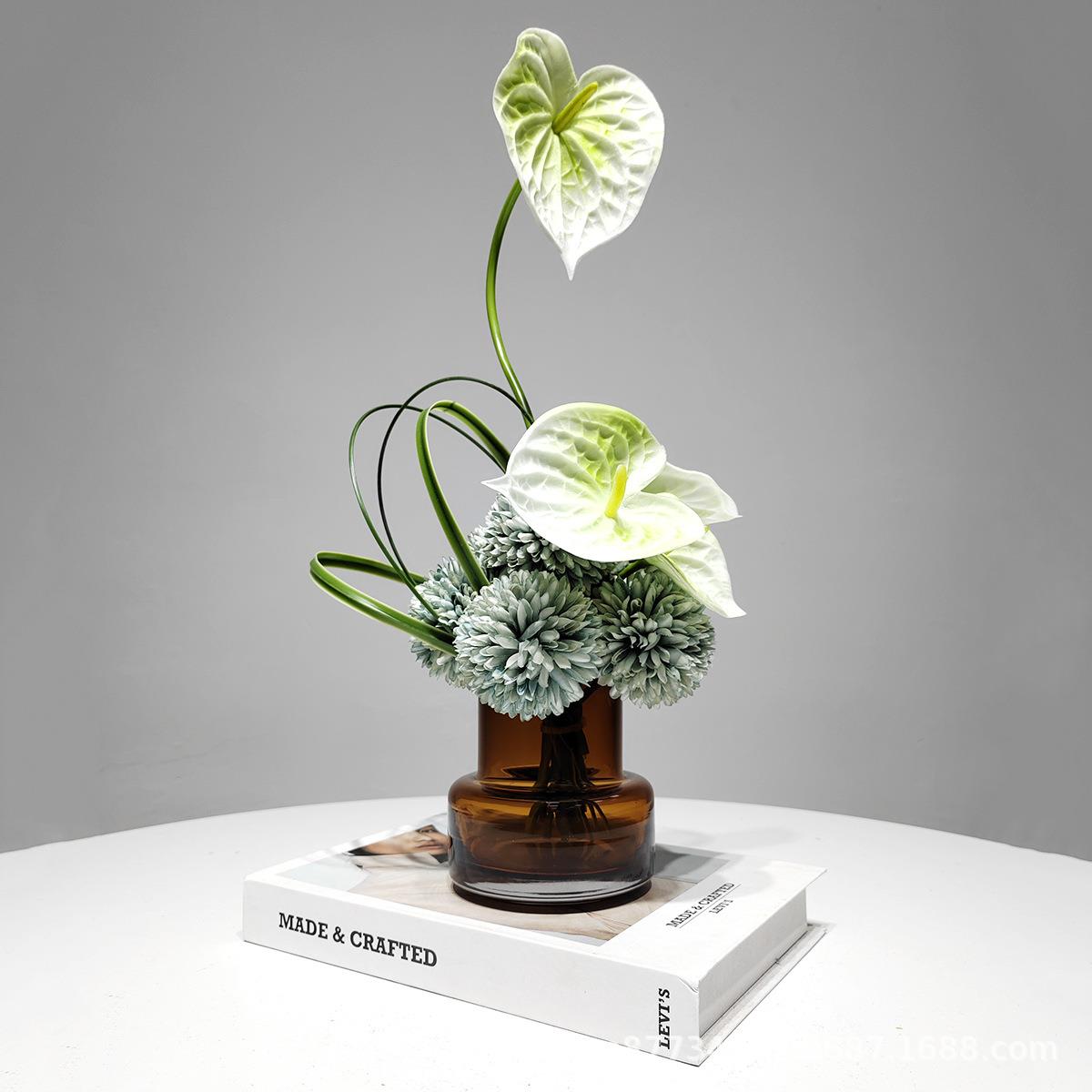 轻奢仿真花艺装饰摆件客厅茶几玄关餐桌洽谈桌面假花绿植摆设高档