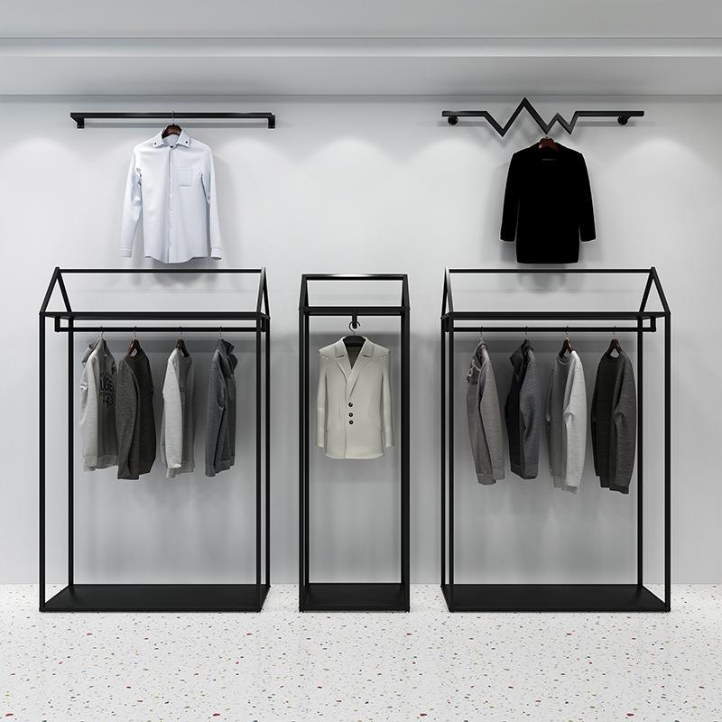铁艺服装店展示架落地式双层挂衣架男女装店铺货架陈列架衣服架子