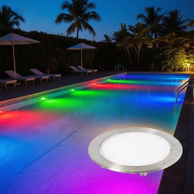 不锈钢超薄水底灯泳池景观喷泉池防水LED防水七彩水底灯RGB泳池灯