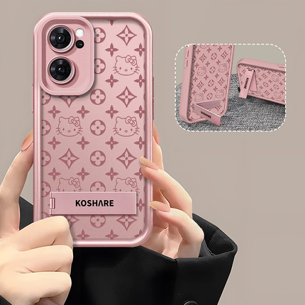 适用于【OPPO】Reno7创意满屏花纹KT猫全包防摔高级感天眼软壳潮