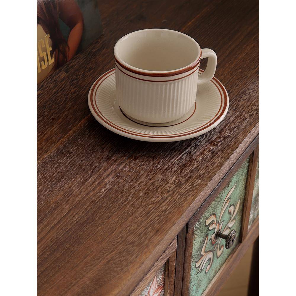 T&美式实木置入户关柜隔断柜复古极客厅物柜玄F97MST55中式长条玄