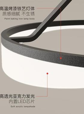 YK133KE极简白色圆形卧室灯创意主卧书房2灯约现代年2房05新简间