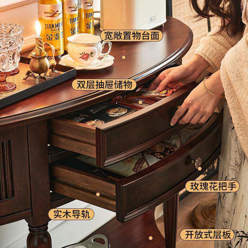 美式复古风入户玄柜全实木门ZZN厅置物储物进门墙厅关半圆靠过客