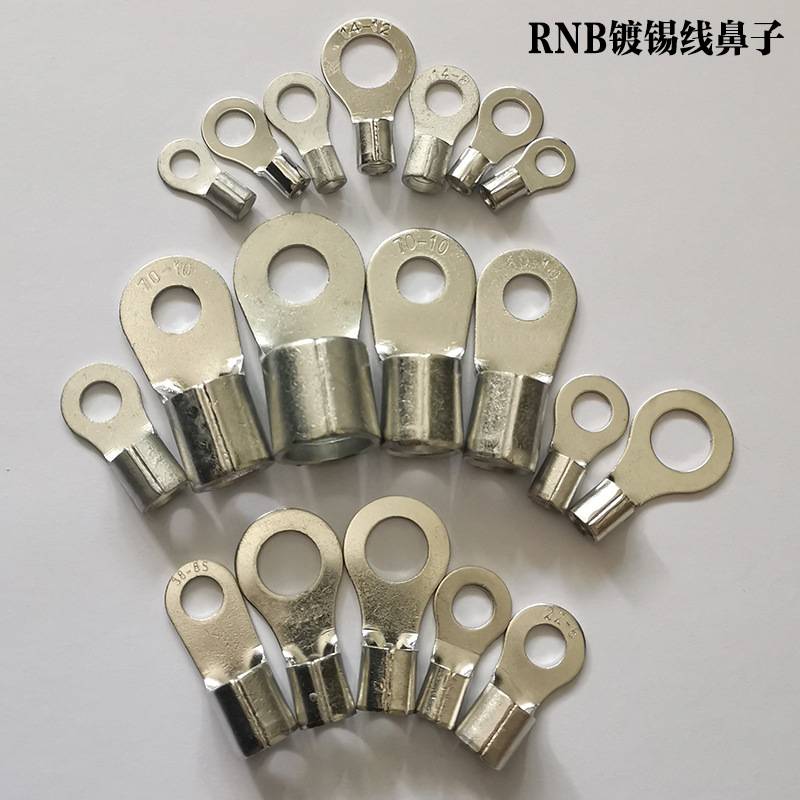 RNB5.5-4镀锡紫铜冷压接线端子 M4.3螺口O型圆形裸端子铜鼻子线耳