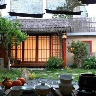 小防674腐木茅草木屋户外凉庭院木房室子茶农村院稻草棚网红小亭