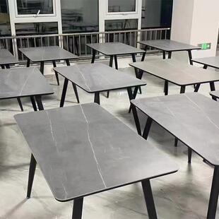 轻奢岩板餐意桌家小用户型桌椅组合式简约餐厅长形方岩板岩板餐桌