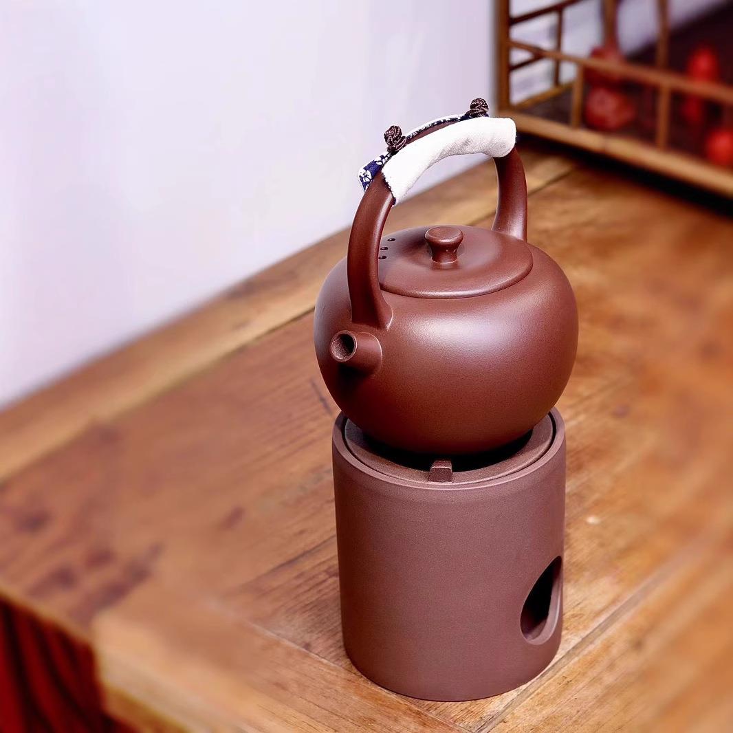 煮茶壶围炉煮茶套装宜兴紫砂壶户外碳炉可明火蜡烛电陶炉烧水壶
