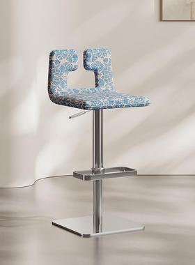 现代约简UIT吧椅设计师椅款升降高脚奢不锈钢旋转酒吧凳前轻台椅
