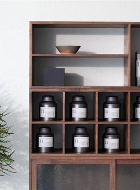新中全实木博古架茶柜式置物代展示柜现简约书柜组合UVR式家具