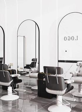 轻奢感全高身PTW镜家用落壁地立式理发店镜子挂式服装店试衣清镜