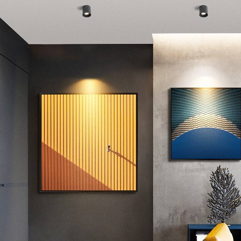 三棵松明装LED5W7W防眩可转动餐厅客厅客房过道免开孔吸顶式筒灯